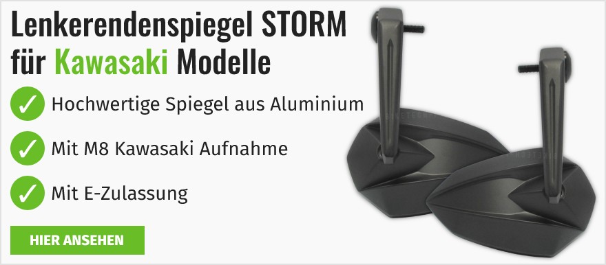 Lenkerendenspiegel Storm für Kawasaki Motorräder