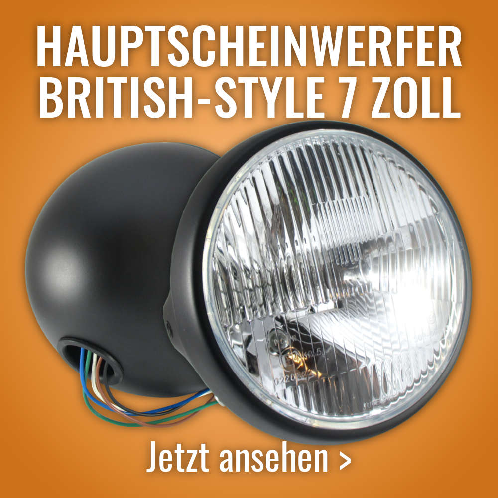 Motorrad Hauptscheinwerfer British-Style 7 Zoll