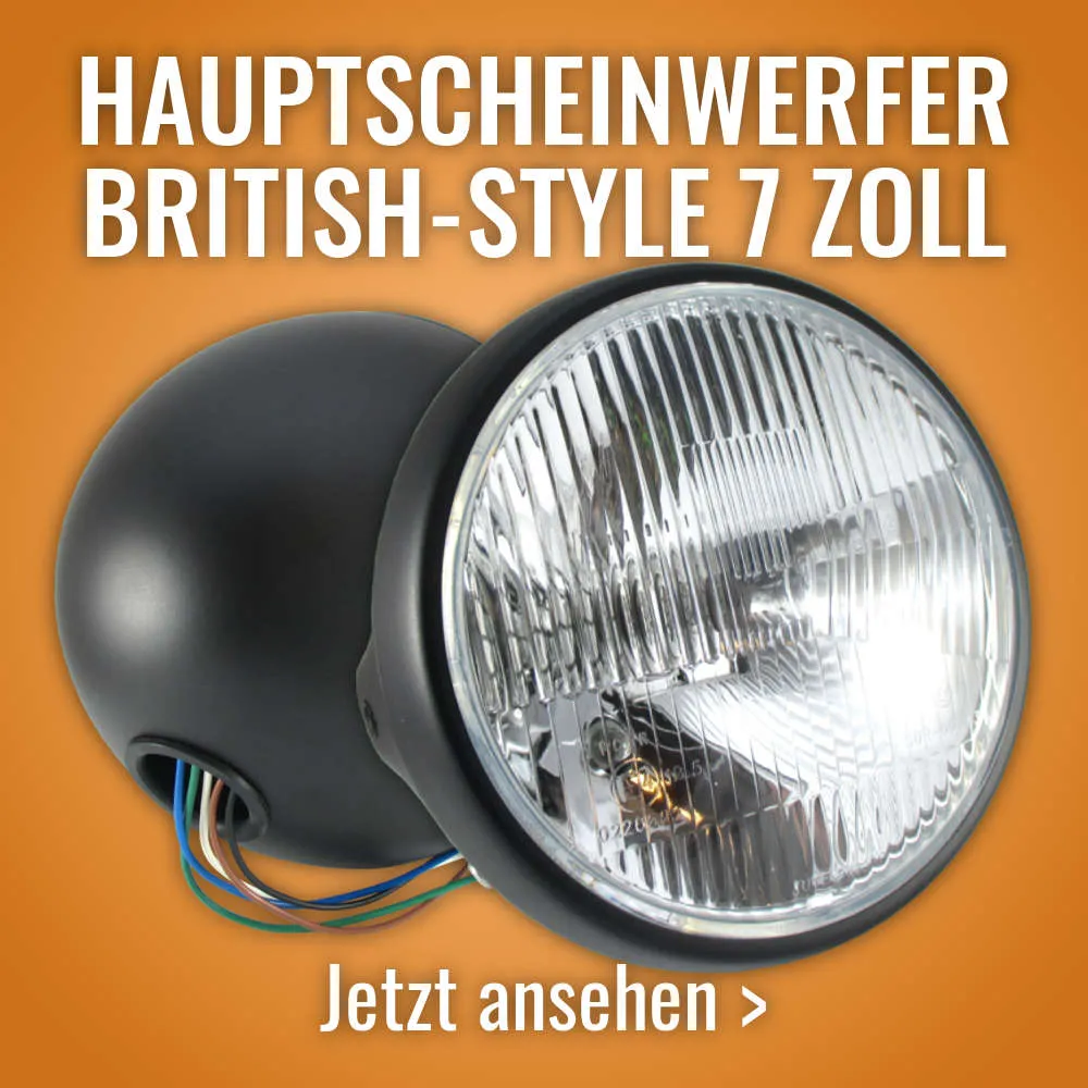 Motorrad Hauptscheinwerfer British-Style 7 Zoll