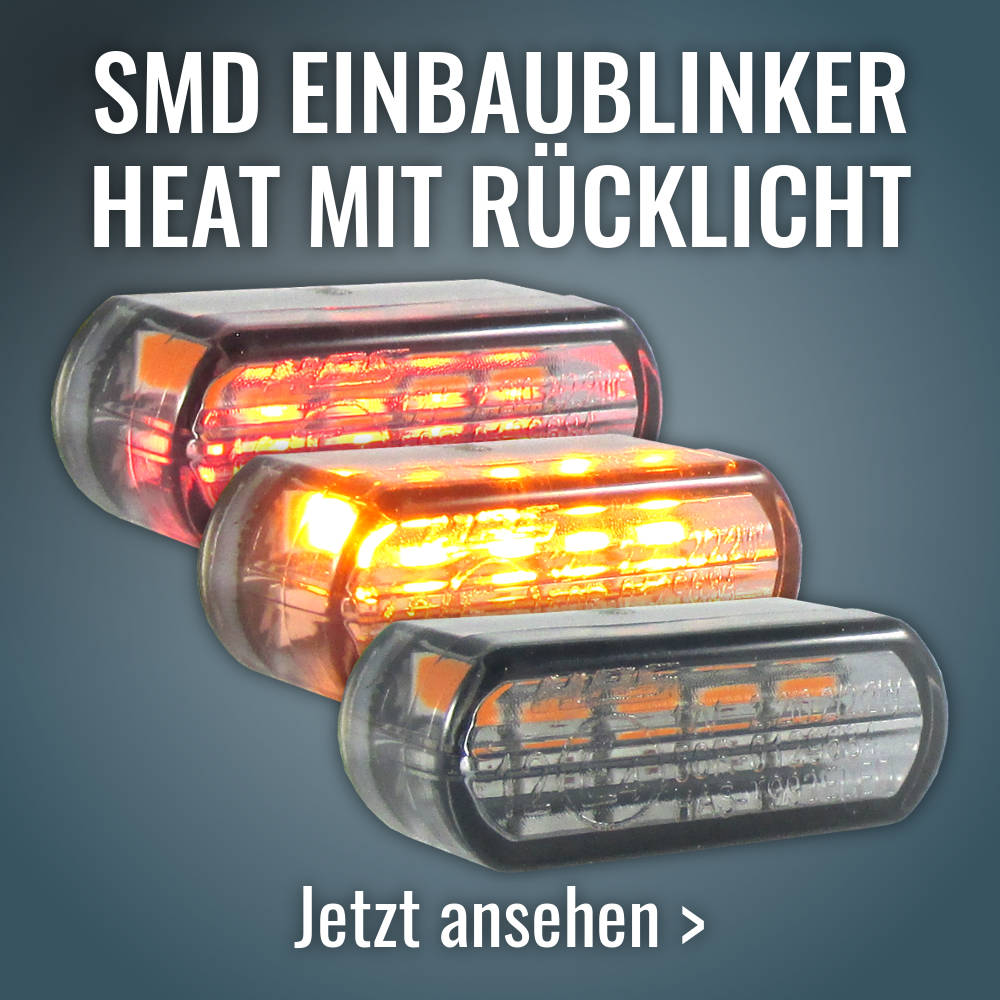 Motorrad SMD Einbaublinker Heat mit Rücklicht