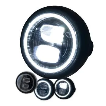 LED-Scheinwerfer PEARL, schwarz matt, 5 3/4 Zoll, seitliche Befestigung