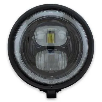 LED-Scheinwerfer PEARL, schwarz matt, 5 3/4 Zoll, Befestigung unten M10