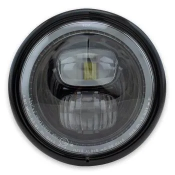 LED-Scheinwerfer PEARL, schwarz glänzend, 5 3/4 Zoll, seitliche Befestigung