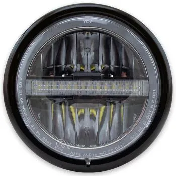 LED-Scheinwerfer HORIZON, schwarz glänzend, 5 3/4 Zoll, seitliche Befestigung