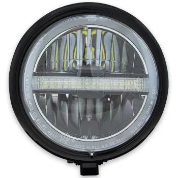 LED-Scheinwerfer HORIZON, schwarz glänzend, 5 3/4 Zoll, Befestigung unten M10