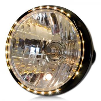 Scheinwerfer New Nevo mit LED Ring 7 Zoll H4 klar chwarz