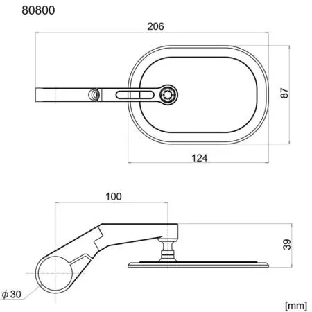 Lenkerendenspiegel D-MIRROR 16, Aufnahme Ø 30 x B 12 mm