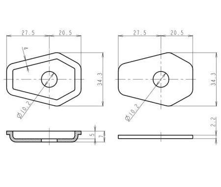 Blinker Montageplatten für Suzuki Modelle, ABS, 48x34 mm
