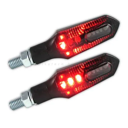 LED Blinker Force schwarz mit Rücklicht und Bremslicht getönt