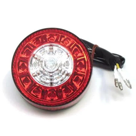 LED Blinker Round mit Rücklicht und Bremslicht rot klar