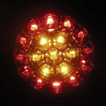 LED Blinker Round mit Rücklicht und Bremslicht rot klar