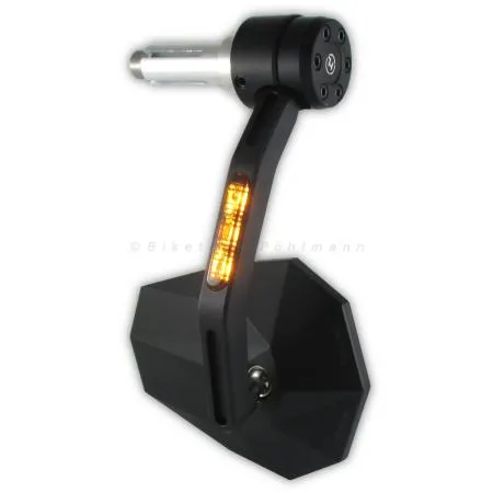 Lenkerendenspiegel Stealth X7 schwarz mit LED Blinker