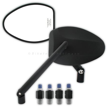 Lenkerspiegel FERRARA 2, schwarz, M10 Gewinde
