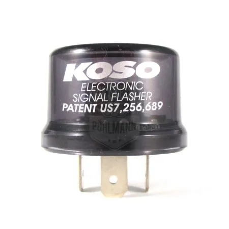 Blinkerrelais KOSO Digital 12V 3 Pins inkl. Adapter