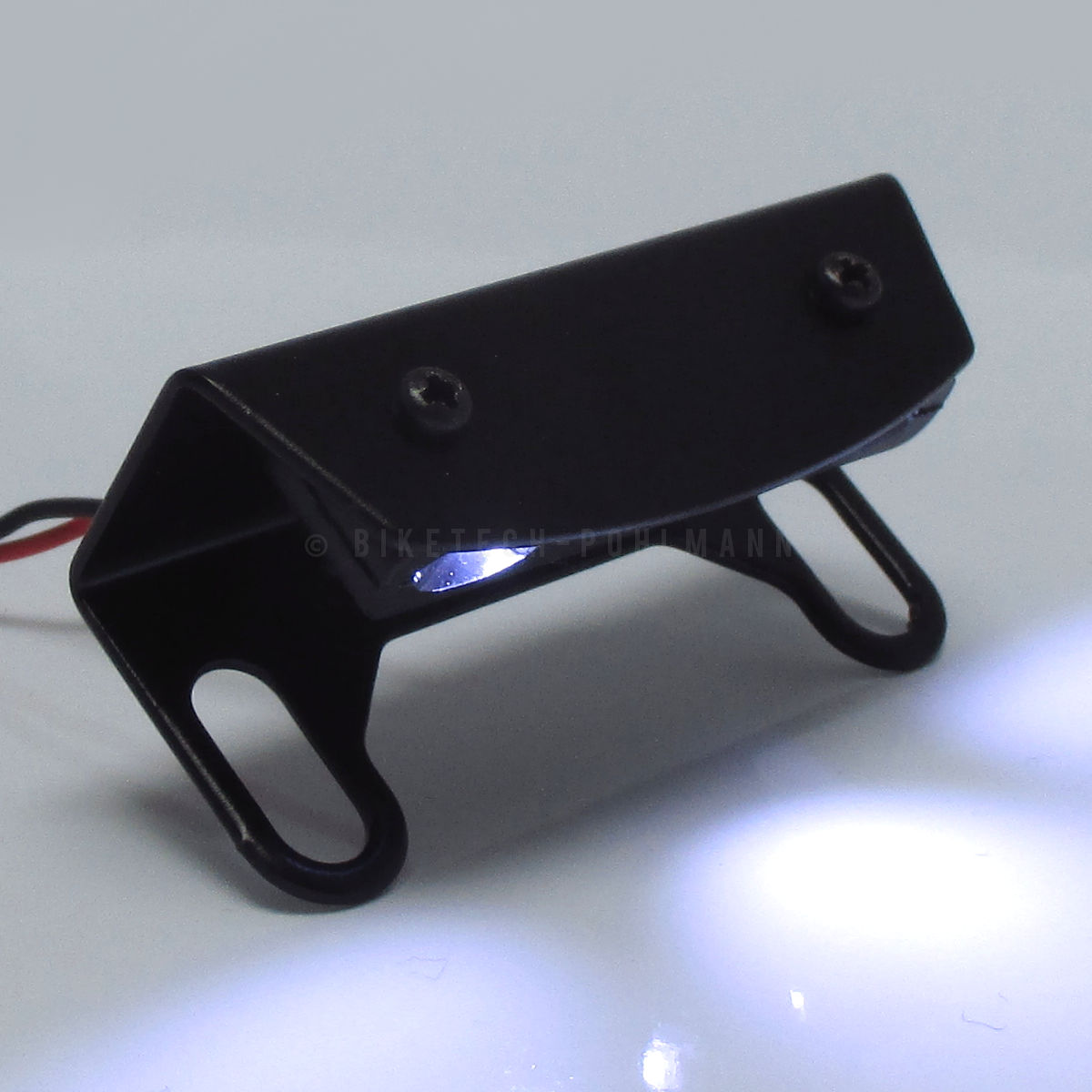 Mini LED Kennzeichenbeleuchtung Alu Schwarz Motorrad Nummernschild