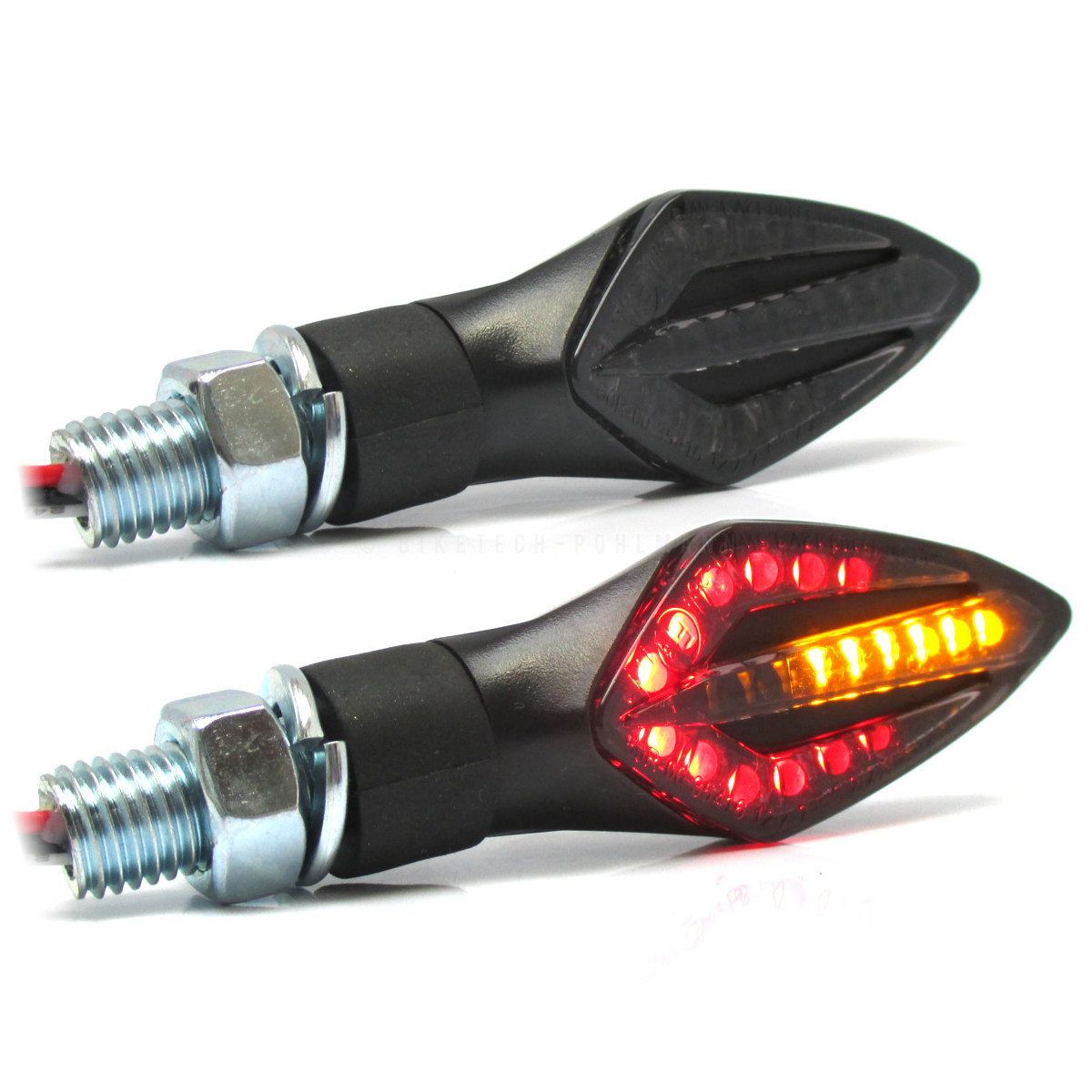 Hochwertige LED-Blinker mit Lauflicht und mattschwarzem