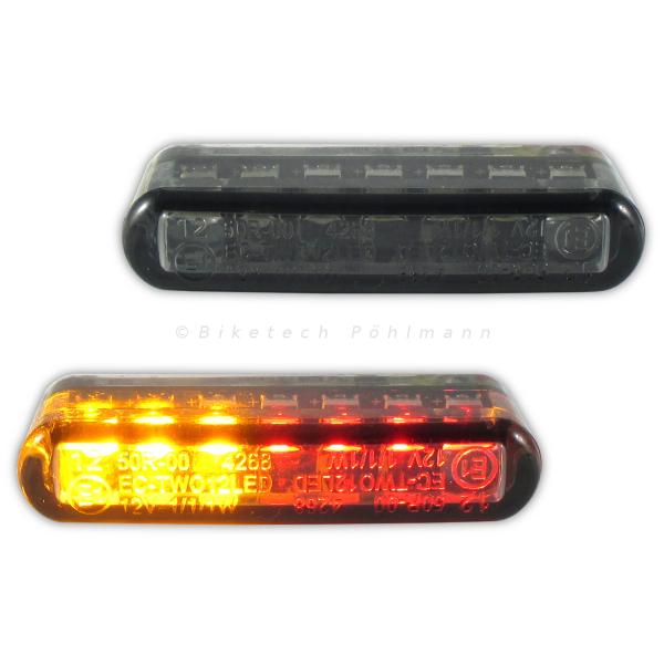 LED Rücklicht Bremslicht Classic mit schwarzem Kennzeichenträger e-geprüft 12V 