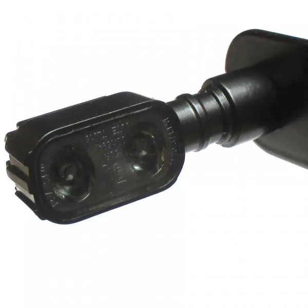 LED Blinker Fluted schwarz mit Rücklicht und Bremslicht getönt