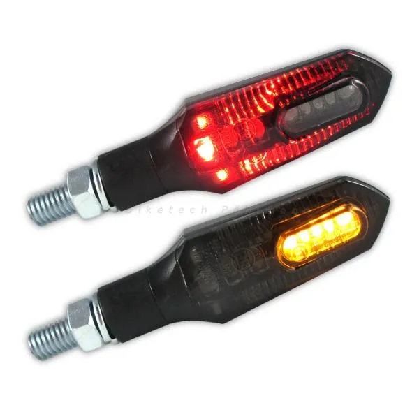 LED Blinker Force schwarz mit Rücklicht und Bremslicht getönt