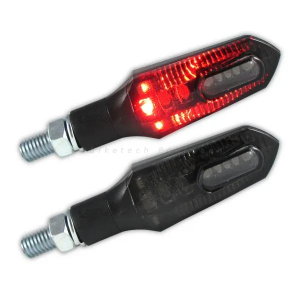LED Blinker Force schwarz mit Rücklicht und Bremslicht getönt