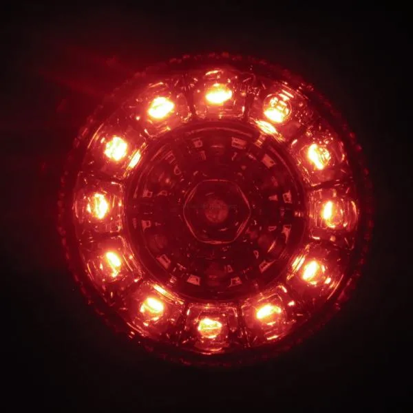 LED Blinker Round mit Rücklicht und Bremslicht rot klar