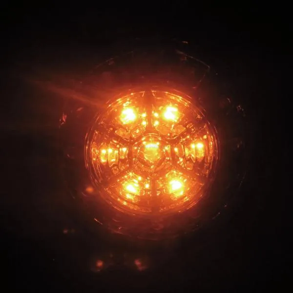 LED Blinker Round mit Rücklicht und Bremslicht rot klar